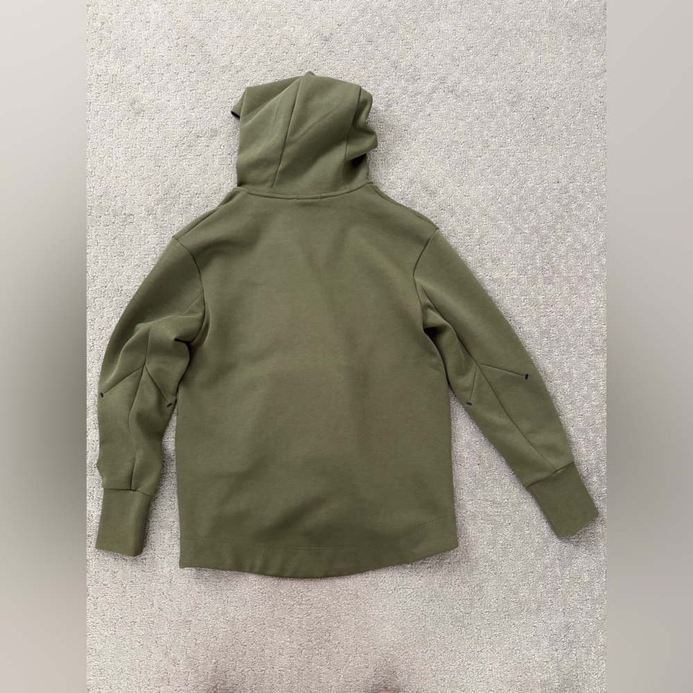 Nike Women’s Sportswear Tech Fleece Essential Full Zip Hoodie in Olive Green - Picture 3 of 13